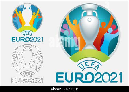 Set di logo DEL Campionato europeo UEFA EURO 2020. Illustrazione Vettoriale
