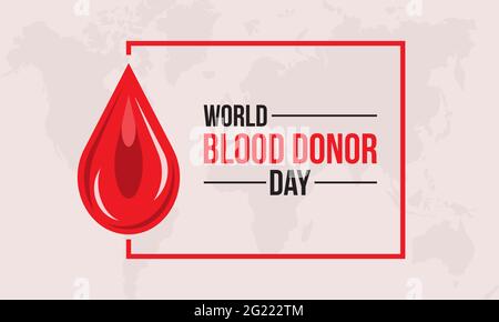 World Blood Donor Day Medical Prevention and Awareness Vector Vector background, Banner, Poster, Card osservato il mese di giugno di ogni anno. Illustrazione Vettoriale