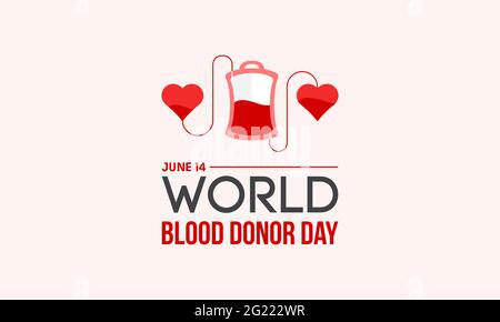 World Blood Donor Day Medical Prevention and Awareness Vector Vector background, Banner, Poster, Card osservato il mese di giugno di ogni anno. Illustrazione Vettoriale