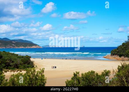 Bellissima spiaggia normanna al promontorio di Wilsons, Australia. Foto Stock