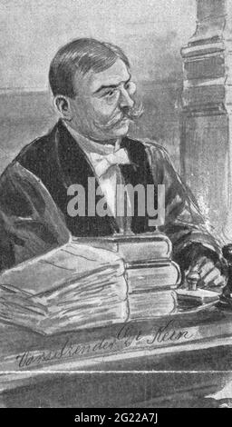 giustizia, cause, Moltke contro Harden, presidente giudice distrettuale Dr. Kern, DIRITTI AGGIUNTIVI-AUTORIZZAZIONE-INFO-NON-DISPONIBILE Foto Stock