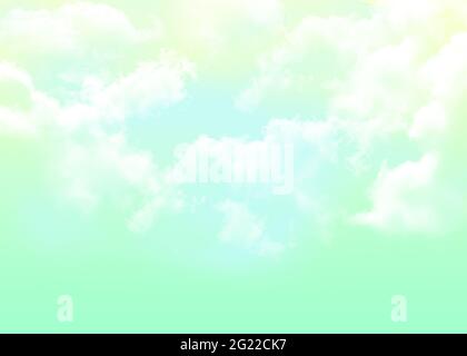 Fantasy cielo nuvoloso con colore pastello e grana carta Foto Stock