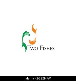 lettera n astratto pesce simbolo di equilibrio vettore logo Illustrazione Vettoriale