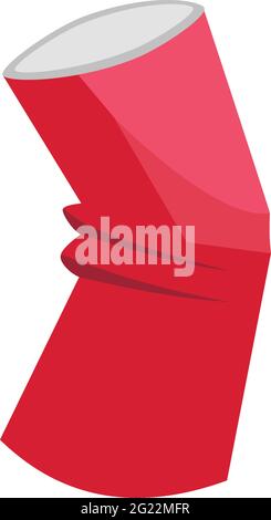 Lattina di soda di immondizia icona, stile cartone animato Illustrazione Vettoriale