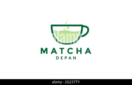 astratto tazza tè matcha logo simbolo vettore icona illustrazione grafica disegno Illustrazione Vettoriale