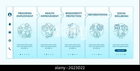 Vantaggi di compensazione del carbonio onboarding modello vettoriale Illustrazione Vettoriale