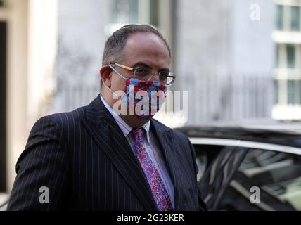 Londra, Inghilterra, Regno Unito. 8 Giugno 2021. Il procuratore generale del Regno Unito MICHAEL ELLIS è visto lasciare 10 Downing Street. Credit: Tayfun Salci/ZUMA Wire/Alamy Live News Foto Stock