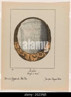 Arredamento e interni. La prima rivista di moda, il Cabinet des Modes (1785-1797), aveva occasionalmente pubblicato anche immagini di nuovi mobili o di un interno da alternare con le mode. La Gazette du Bon Ton ha ripreso questa tradizione, consentendo ai decoratori d'interni e ai designer di mobili di diffondere anche le loro idee. Alcune edizioni sono fornite con supplementi costituiti da un inserto di quattro o cinque crochis (schizzi) raffiguranti interni moderni: Foto Stock
