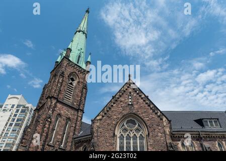 Jarvis Street Baptist Church a Toronto, Canada. L'edificio coloniale e' un punto di riferimento storico della citta' Foto Stock