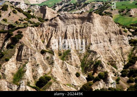 Modelli di roccia vulcanica nel distretto di Kula di Manisa, Turchia paese Foto Stock