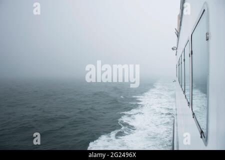 USA, Massachusetts, Cape Cod, Nantucket, primo piano di traversata del traghetto Nantucket Sound Foto Stock