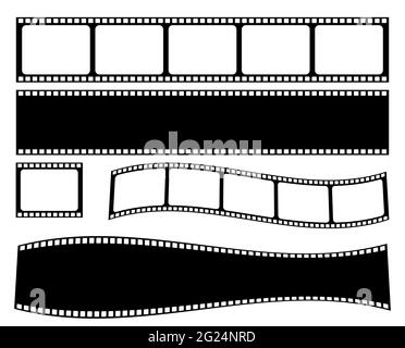 Set di strisce di pellicola. Telaio scorrevole vuoto da 35 mm per rotolo di pellicola. Illustrazione vettoriale Illustrazione Vettoriale