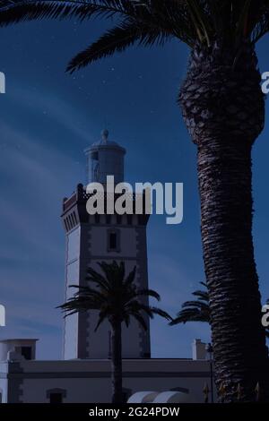 Faro di Capo Spartel a Tangeri, Marocco Foto Stock