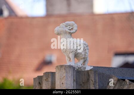 Dombauhütte è uno scalemasone specializzato nel restauro della Cattedrale di Ratisbona Foto Stock