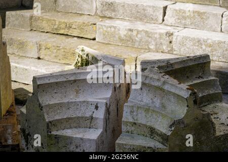 Dombauhütte è uno scalemasone specializzato nel restauro della Cattedrale di Ratisbona Foto Stock