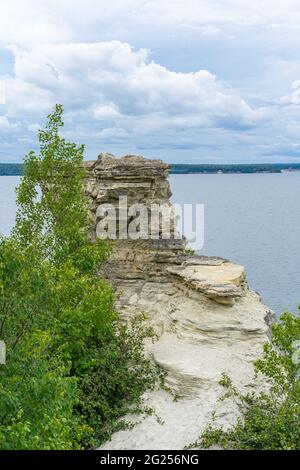 Pictured Rocks National Lake Shore Michigan state on Lake Superior. Minatori castello roccia nella penisola superiore del Michigan Foto Stock