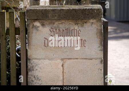 Dombauhütte è uno scalemasone specializzato nel restauro della Cattedrale di Ratisbona Foto Stock
