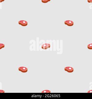 Steak pattern senza cuciture. Beefsteak pezzo di fondo di carne. Texture vettoriale Illustrazione Vettoriale