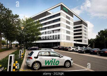 Dortmund, Germania, 8 giugno 2021: WILO Future Office a Wilo-Park, sede di WILO se, produttore di pompe e sistemi di pompe a Dortmund, Nord Reno-Westfalia, Germania --- Dortmund, 08.06.2021: WILO Future Office im Wilo-Park, Firmensitz der WILO se, Hersteller von Pumpen und Pumpene in Dortmund, Germania Foto Stock