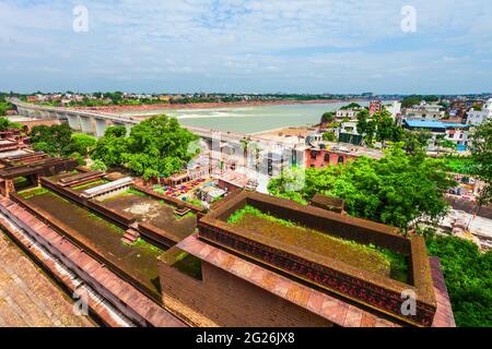 Vista panoramica aerea della città di Kota nello stato del Rajasthan dell'India Foto Stock