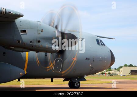 A400M aereo di trasporto militare della Royal Air Force. Foto Stock