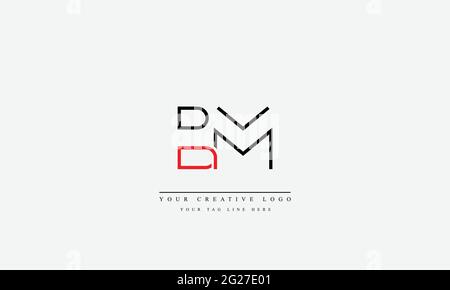 Modello monogramma del logo vettoriale astratto BM MB Illustrazione Vettoriale