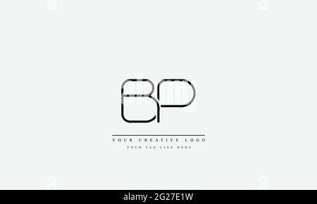 Modello monogramma del logo vettoriale astratto BP PB Illustrazione Vettoriale