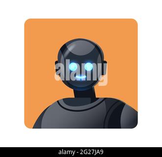 carino robot cyborg avatar moderno personaggio robotico concetto di tecnologia di intelligenza artificiale Illustrazione Vettoriale