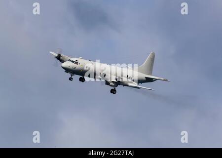 Una US Navy P-3C Orion pattuglia aerea marittima. Foto Stock