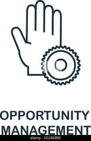 Icona di gestione delle opportunità dalla raccolta di gestione delle reputazione. Semplice elemento di linea Opportunity Management simbolo per modelli, web design e. Illustrazione Vettoriale