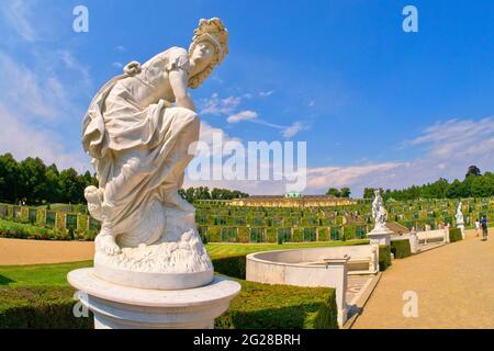 Parco Sanssouci, Palazzo Sanssouci, Postdam, Brandeburgo, Germania, Europa Foto Stock