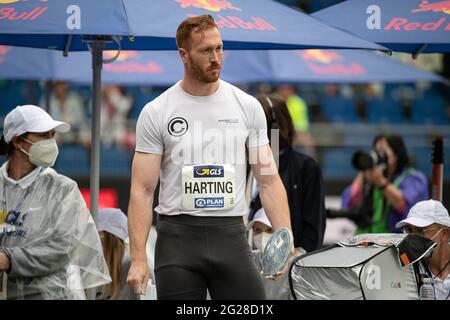 Braunschweig, Germania. 06 giugno 2021. Christoph HARTING (SCC Berlin), 8° posto, insoddisfatto; Discus thrower; Discus throw men final, su 06.06.2021 campionati tedeschi di atletica 2021, dal 04.06. - 06.06.2021 a Braunschweig/Germania. Â di credito: dpa/Alamy Live News Foto Stock