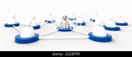 Le icone delle persone. Social media / concetto di connessione. 3D'illustrazione. Foto Stock