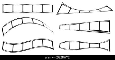 Set di strisce di pellicola in forme diverse. Illustrazione vettoriale Illustrazione Vettoriale