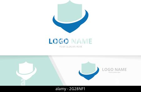 Logo di sicurezza Premium. Business shield, modello di design con logo di protezione Illustrazione Vettoriale