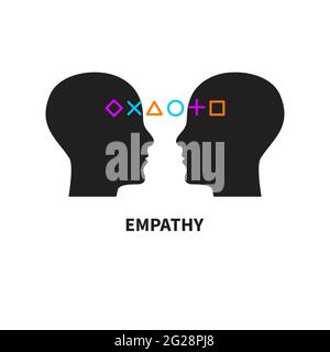 Logo di empatia, intelligenza emotiva Illustrazione Vettoriale