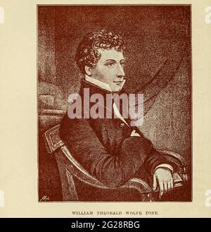 William Theobald Wolfe Tone, noto postumo come Wolfe Tone (20 giugno 1763 – 19 novembre 1798), è stato un . Dove era un capo che andava nella ribellione irlandese del 1798. Fu catturato a Lough Swilly, nei pressi di Buncrana, nella contea di Donegal, il 3 novembre 1798, e condannato a morte il 19 novembre per impiccagione. Morì sette giorni dopo in circostanze poco chiare. Da allora è stato teorizzato e concordato dalla maggior parte degli studiosi irlandesi che ha commesso suicid Foto Stock