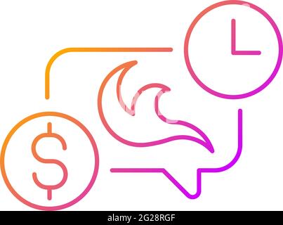 Icona vettore lineare gradiente domande frequenti tatuaggio Illustrazione Vettoriale