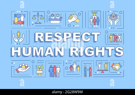 Rispettare i concetti di parola dei diritti umani banner Illustrazione Vettoriale