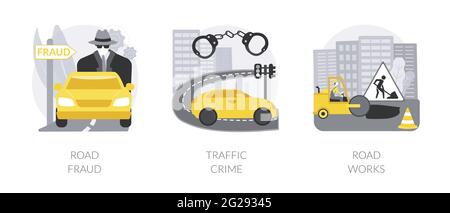 Illustrazioni vettoriali del concetto astratto di sicurezza stradale. Illustrazione Vettoriale