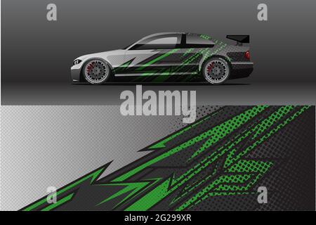 Abstract Race auto wrap adesivi design e sfondo sportivo per uso quotidiano livrea da corsa o adesivi auto in vinile Illustrazione Vettoriale