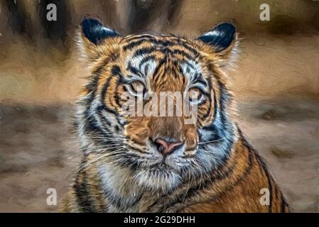 Ritratto di una tigre Foto Stock