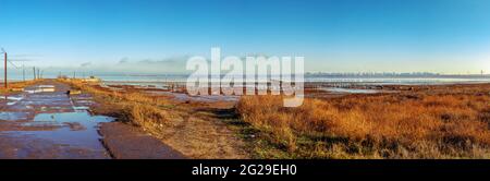 Essiccazione Lago Kuyalnik a Odessa, Ucraina Foto Stock