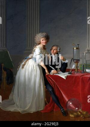 Antoine Laurent Lavoisier (1743-1794) e Marie Anne Lavoisier di Jacques-Louis David (1748-1825), olio su tela, 1788 Foto Stock