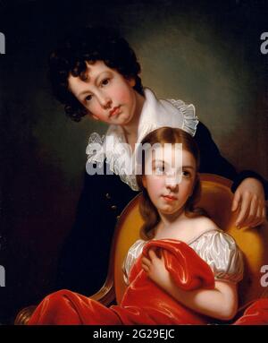 Michael Angelo ed Emma Clara Peale di Rembrandt Peale (1778-1860), olio su tela, c. 1826 Foto Stock