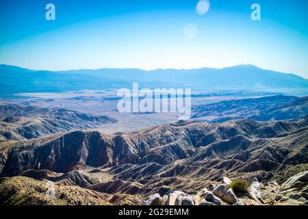 Vista panoramica di Ryan Mountain a Joshua Tree National Park, California Foto Stock