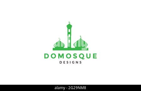 astratto cupola moschea con il logo torre vettore icona illustrazione disegno Illustrazione Vettoriale