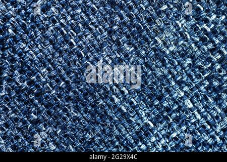 Trama in fibra primo piano sfondo tessile ad alta risoluzione, struttura di jeans denim primo piano Foto Stock