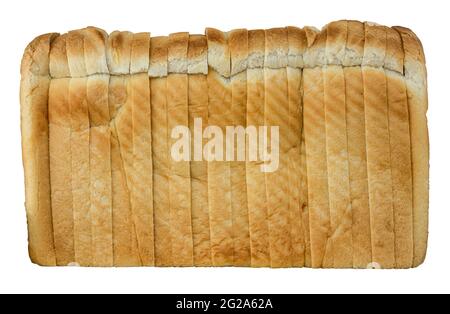 Pane isolato di pane bianco a fette su sfondo bianco Foto Stock