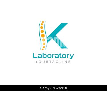 Letter K Lab Logo Template Design Vector , questo design è adatto per logo o icone. Il colore e il testo possono essere modificati facilmente. Illustrazione Vettoriale